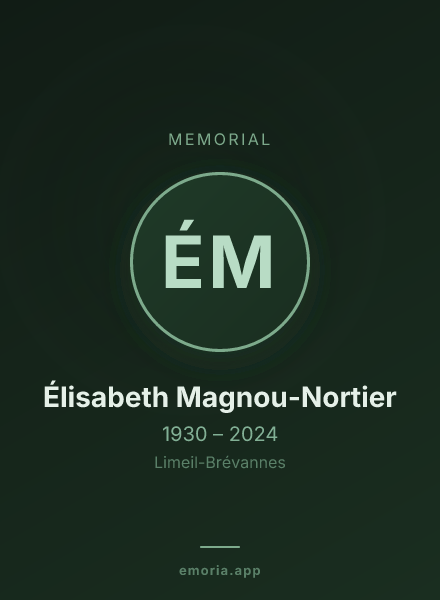 Memorial portrait of Élisabeth Magnou-Nortier