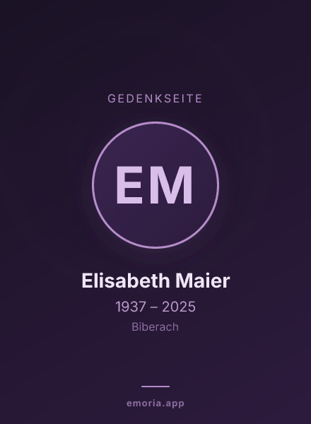 Gedenkportrait von Elisabeth Maier