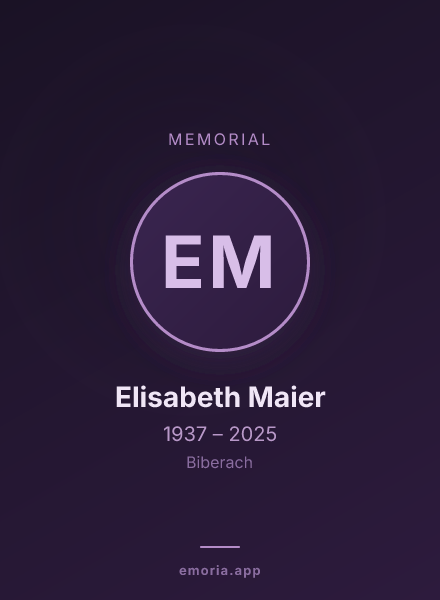 Memorial portrait of Elisabeth Maier