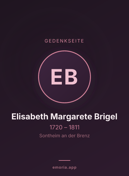 Gedenkportrait von Elisabeth Margarete Brigel