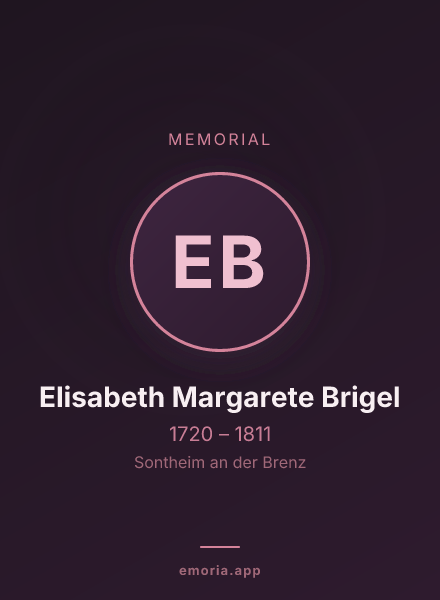 Memorial portrait of Elisabeth Margarete Brigel