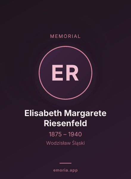 Memorial portrait of Elisabeth Margarete Riesenfeld