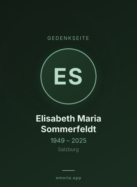 Gedenkportrait von Elisabeth Maria Sommerfeldt