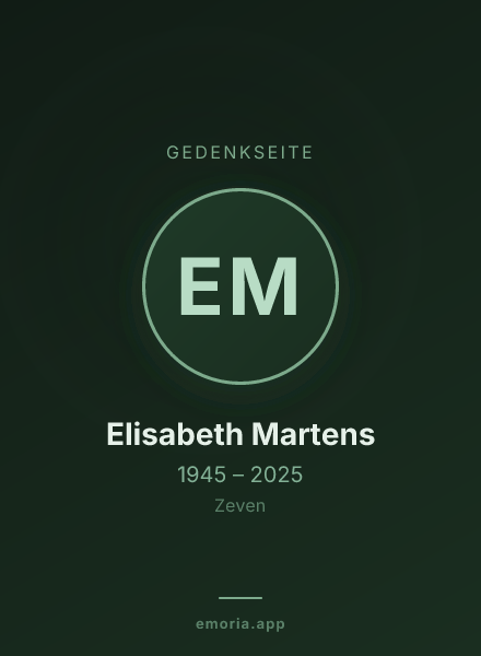 Gedenkportrait von Elisabeth Martens