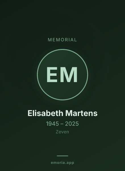 Memorial portrait of Elisabeth Martens
