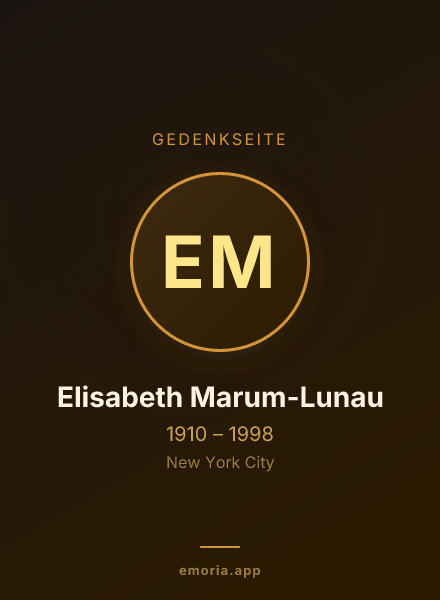 Gedenkportrait von Elisabeth Marum-Lunau