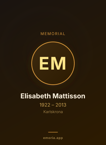 Memorial portrait of Elisabeth Mattisson