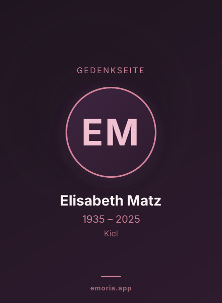 Gedenkportrait von Elisabeth Matz