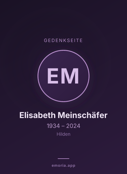 Gedenkportrait von Elisabeth Meinschäfer