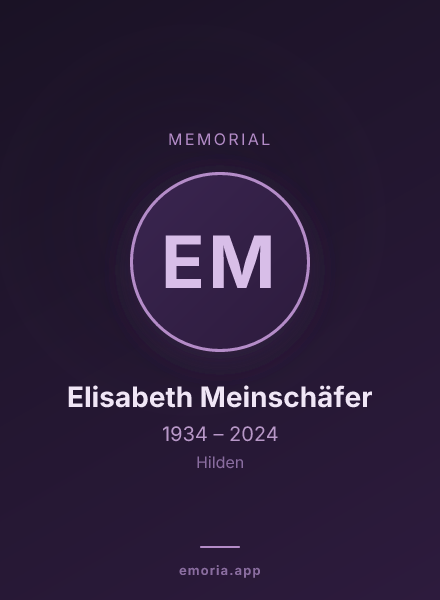 Memorial portrait of Elisabeth Meinschäfer