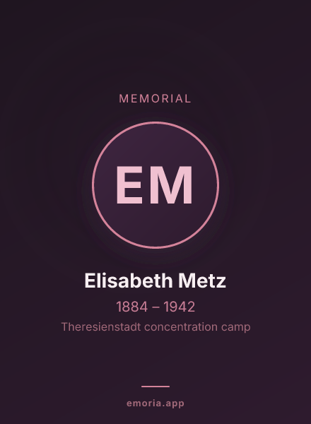 Memorial portrait of Elisabeth Metz