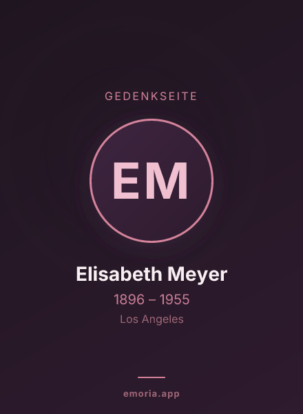 Gedenkportrait von Elisabeth Meyer