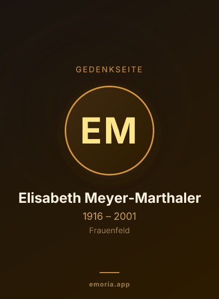 Gedenkportrait von Elisabeth Meyer-Marthaler