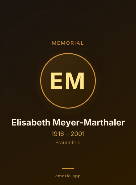 Memorial portrait of Elisabeth Meyer-Marthaler