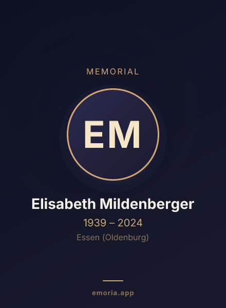 Memorial portrait of Elisabeth Mildenberger