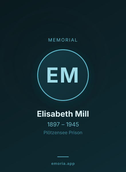 Memorial portrait of Elisabeth Mill