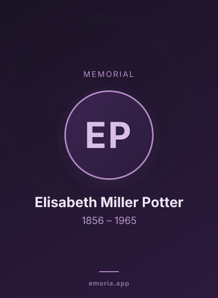 Memorial portrait of Elisabeth Miller Potter