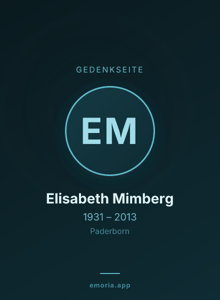 Gedenkportrait von Elisabeth Mimberg