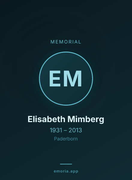 Memorial portrait of Elisabeth Mimberg