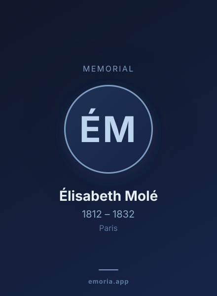Memorial portrait of Élisabeth Molé