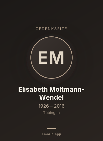 Gedenkportrait von Elisabeth Moltmann-Wendel
