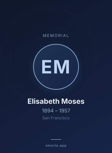 Memorial portrait of Elisabeth Moses