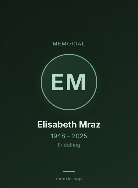 Memorial portrait of Elisabeth Mraz