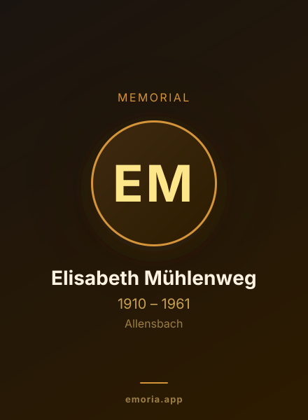 Memorial portrait of Elisabeth Mühlenweg
