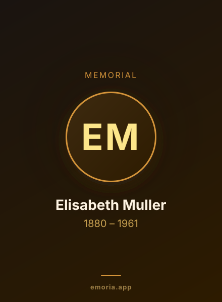 Memorial portrait of Elisabeth Muller