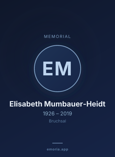 Memorial portrait of Elisabeth Mumbauer-Heidt
