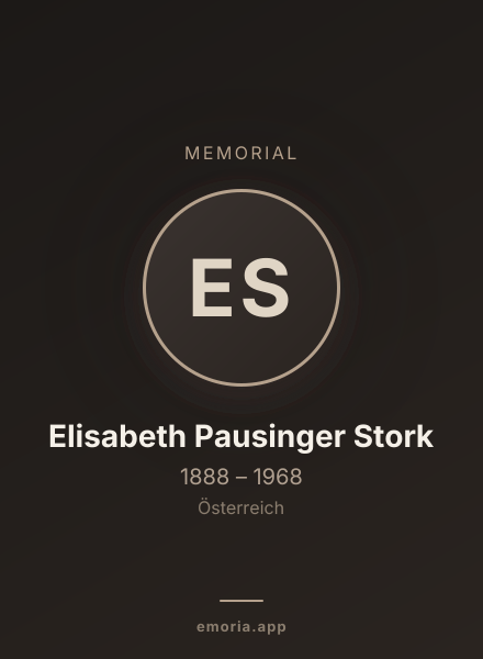 Memorial portrait of Elisabeth Pausinger Stork