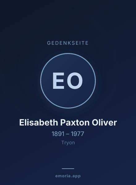 Gedenkportrait von Elisabeth Paxton Oliver