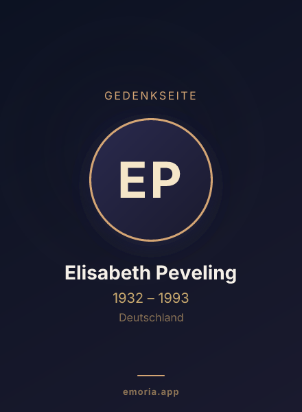 Gedenkportrait von Elisabeth Peveling