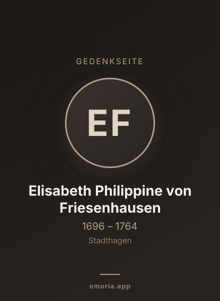 Gedenkportrait von Elisabeth Philippine von Friesenhausen