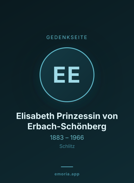 Gedenkportrait von Elisabeth Prinzessin von Erbach-Schönberg