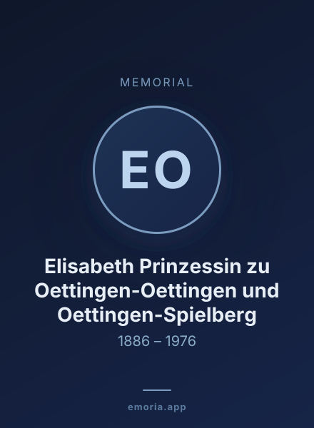 Memorial portrait of Elisabeth Prinzessin zu Oettingen-Oettingen und Oettingen-Spielberg