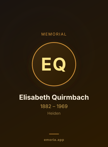 Memorial portrait of Elisabeth Quirmbach