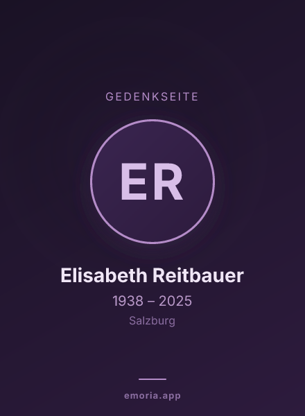 Gedenkportrait von Elisabeth Reitbauer