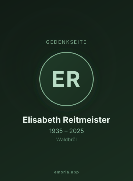 Gedenkportrait von Elisabeth Reitmeister