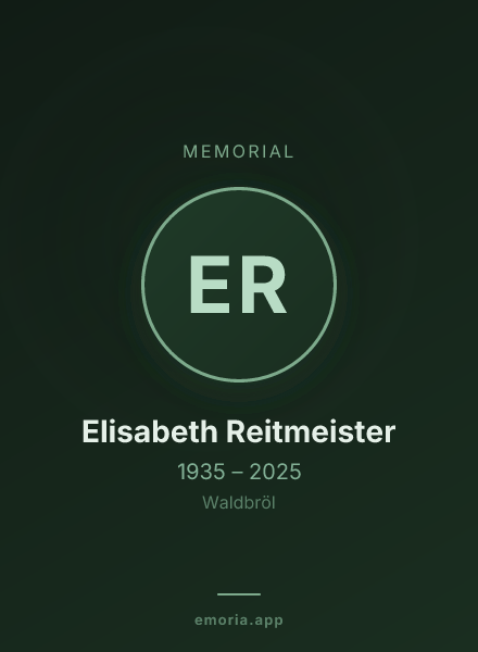Memorial portrait of Elisabeth Reitmeister
