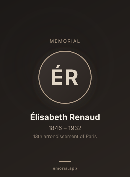 Memorial portrait of Élisabeth Renaud