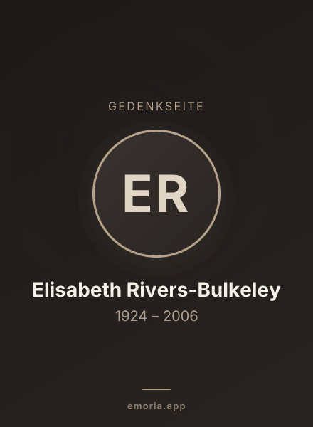 Gedenkportrait von Elisabeth Rivers-Bulkeley