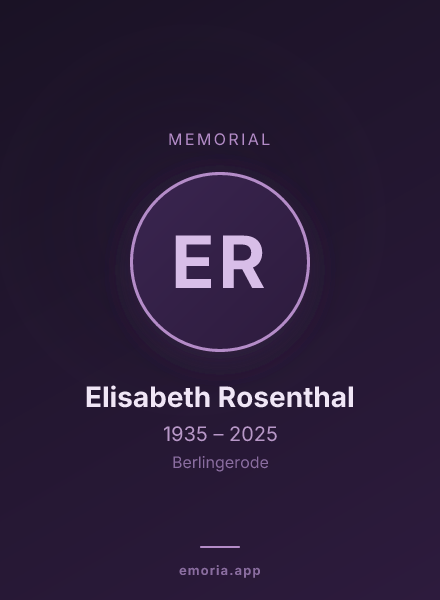 Memorial portrait of Elisabeth Rosenthal