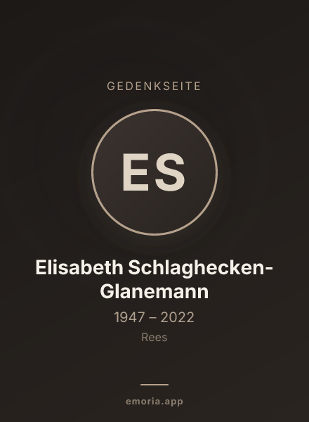 Gedenkportrait von Elisabeth Schlaghecken-Glanemann