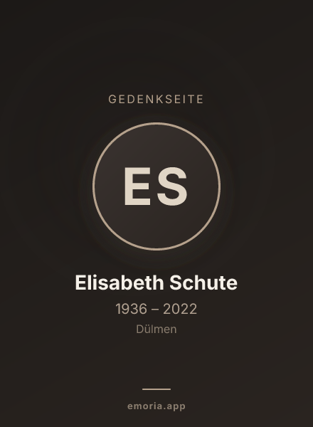 Gedenkportrait von Elisabeth Schute