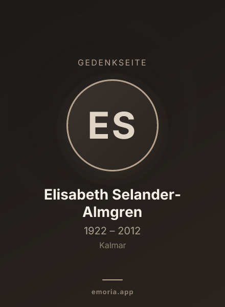 Gedenkportrait von Elisabeth Selander-Almgren