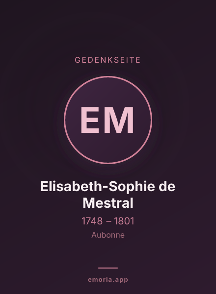 Gedenkportrait von Elisabeth-Sophie de Mestral