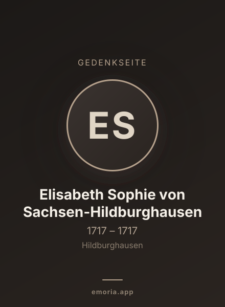 Gedenkportrait von Elisabeth Sophie von Sachsen-Hildburghausen