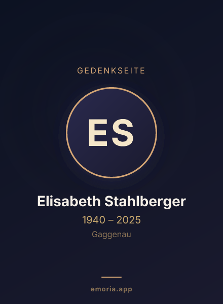 Gedenkportrait von Elisabeth Stahlberger