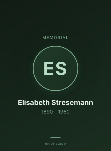 Memorial portrait of Elisabeth Stresemann